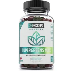 ZHOU Supergreens Max Raspberry 60 Vegan Gummies